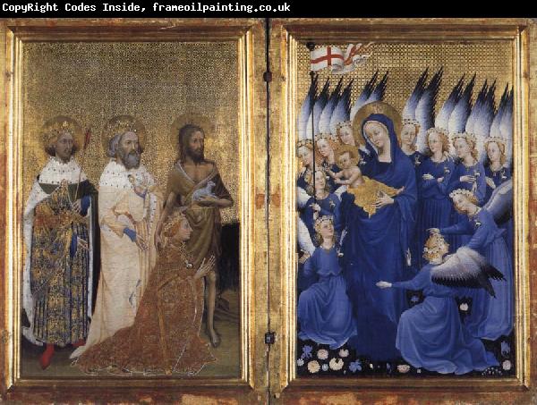 unknow artist Richard II of England presented to the Virgin and Child by his patron Saint John the Baptist and Saints Edward and Edmund